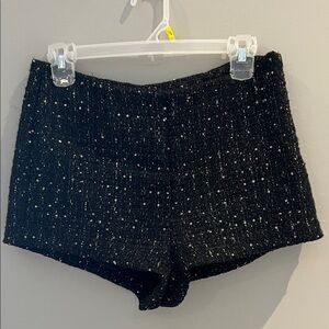 Dynamite Black Sequin Micro Shorts